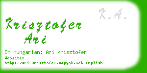 krisztofer ari business card